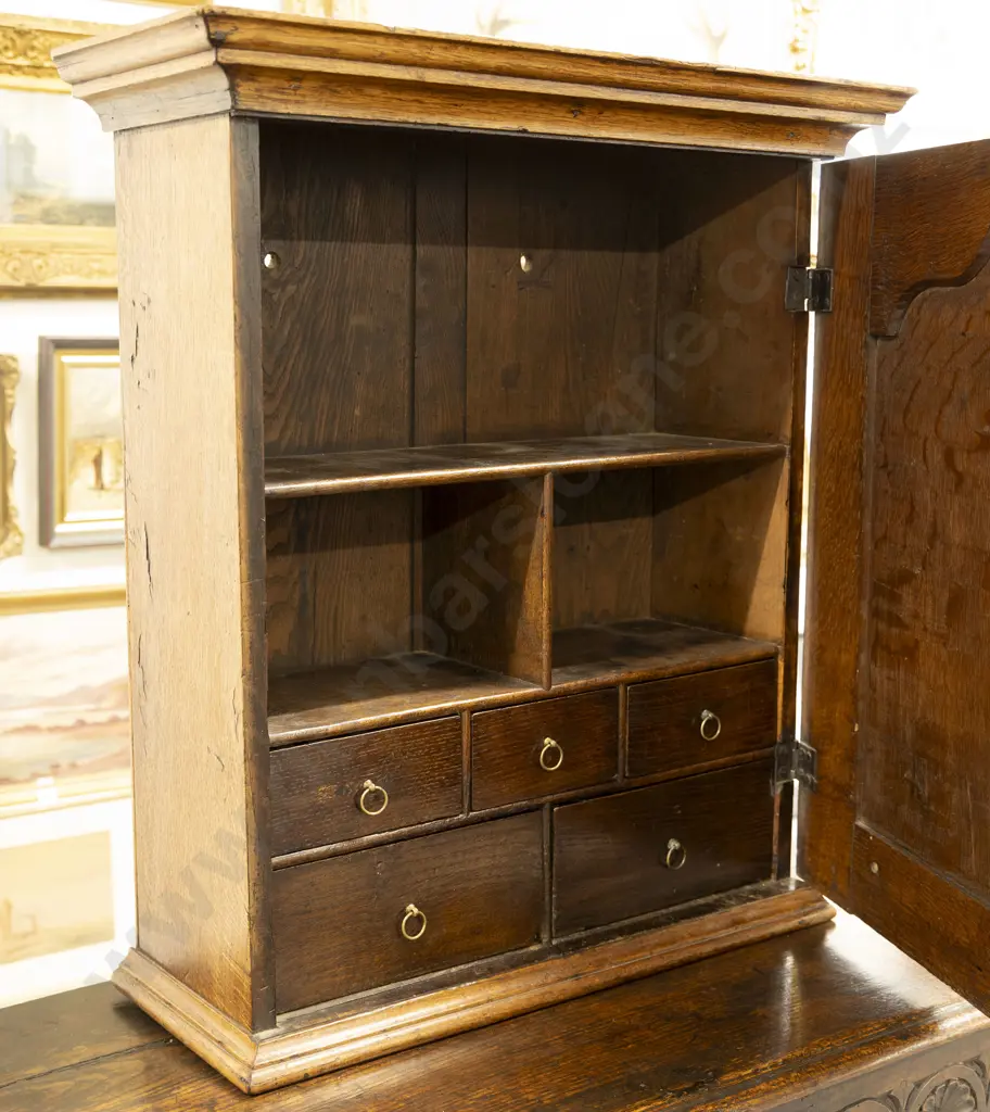 Geo III Oak Hanging Wall Cabinet Image 1++