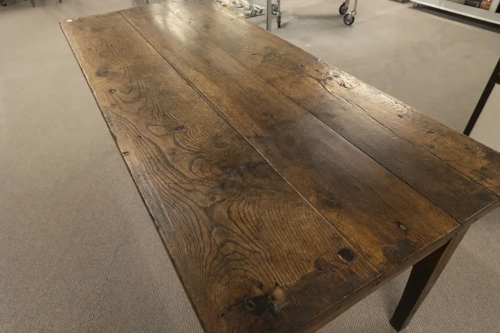 C19th French Provincial Elm Farmhouse Table Image 1++