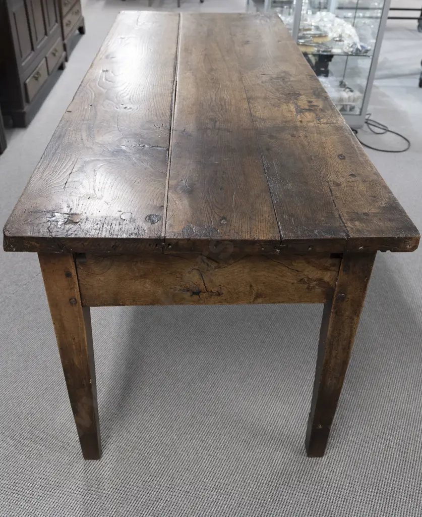 C19th French Provincial Elm Farmhouse Table Image 1++
