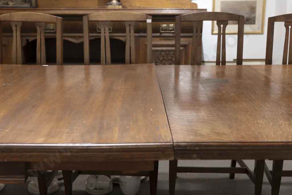 Victorian Oak Extending Dining Table Image 1++
