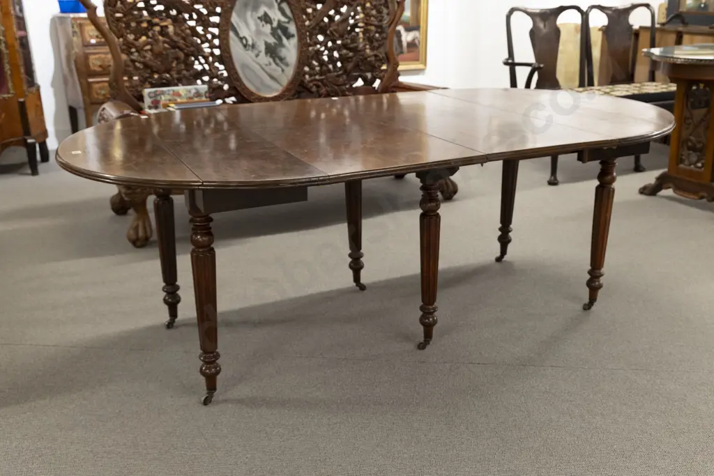 Regency Mahogany Drop Leaf Extension Dining Table Image 1++