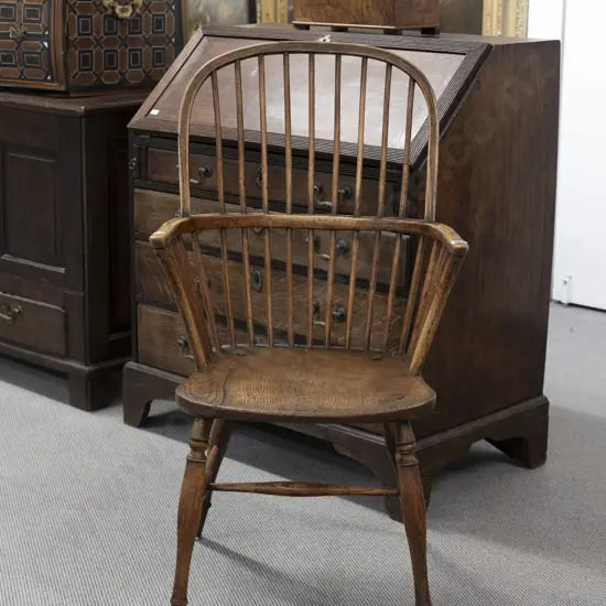 C19th Elm Windsor Chair Stick back of traditional form