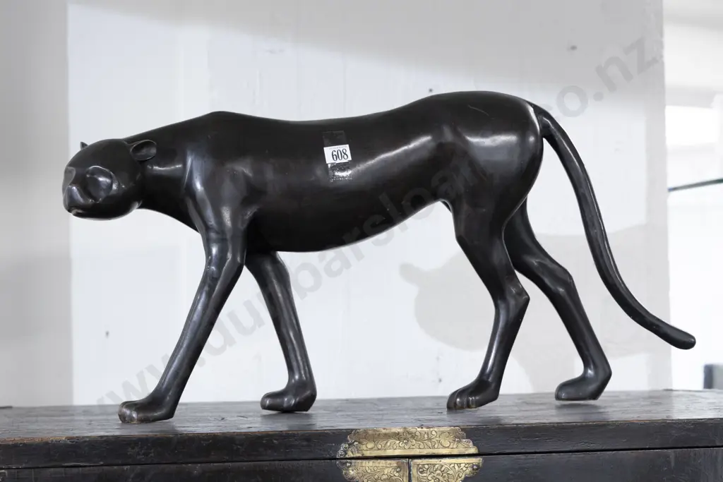 Large Bronze Figure of a Panther Image 1++