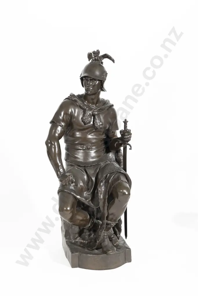 Large Bronze Statue after the Antique 'Le Courage Militaire' P. Dubois Image 1++