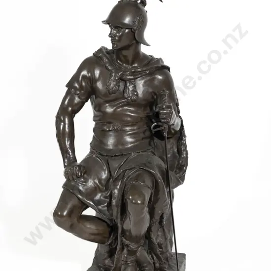 Large Bronze Statue after the Antique 'Le Courage Militaire' P. Dubois