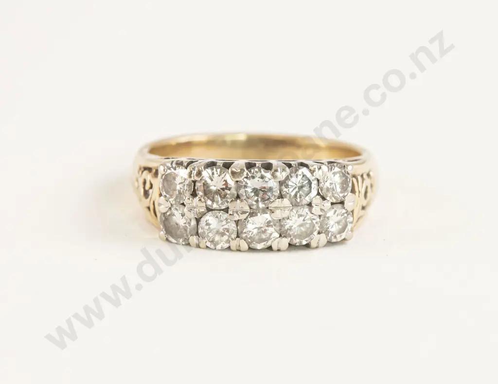 14ct Ten Stone Diamond Band Ring Image 1++