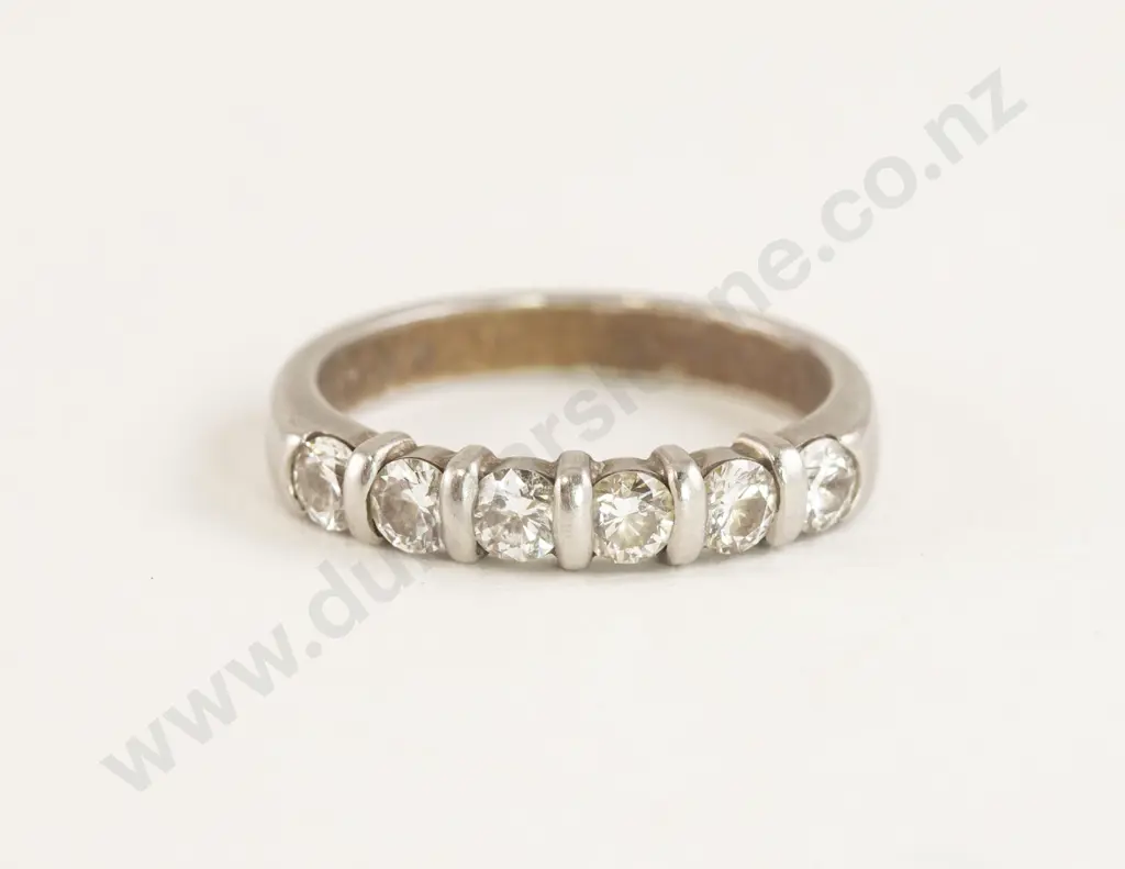All Platinum Six Stone Diamond Eternity Ring Image 1++