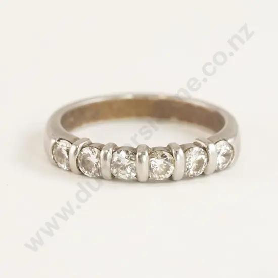 All Platinum Six Stone Diamond Eternity Ring