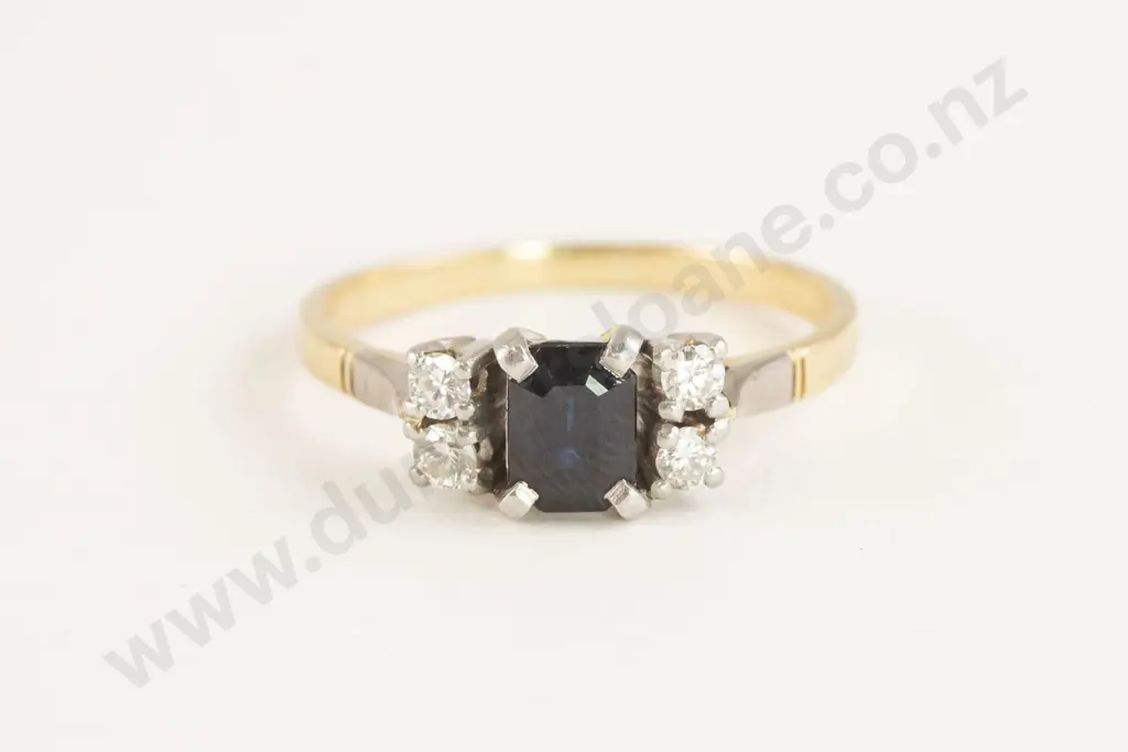 18ct Five Stone Sapphire and Diamond Ring Image 1++