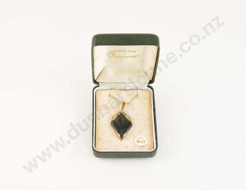NZ 9ct Greenstone Pendant Image 1++