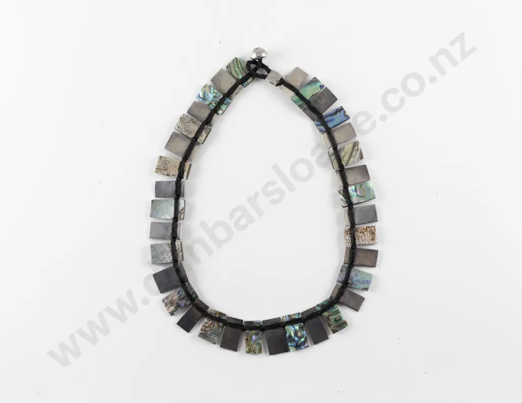 NZ Silver and Paua Necklace Image 1++