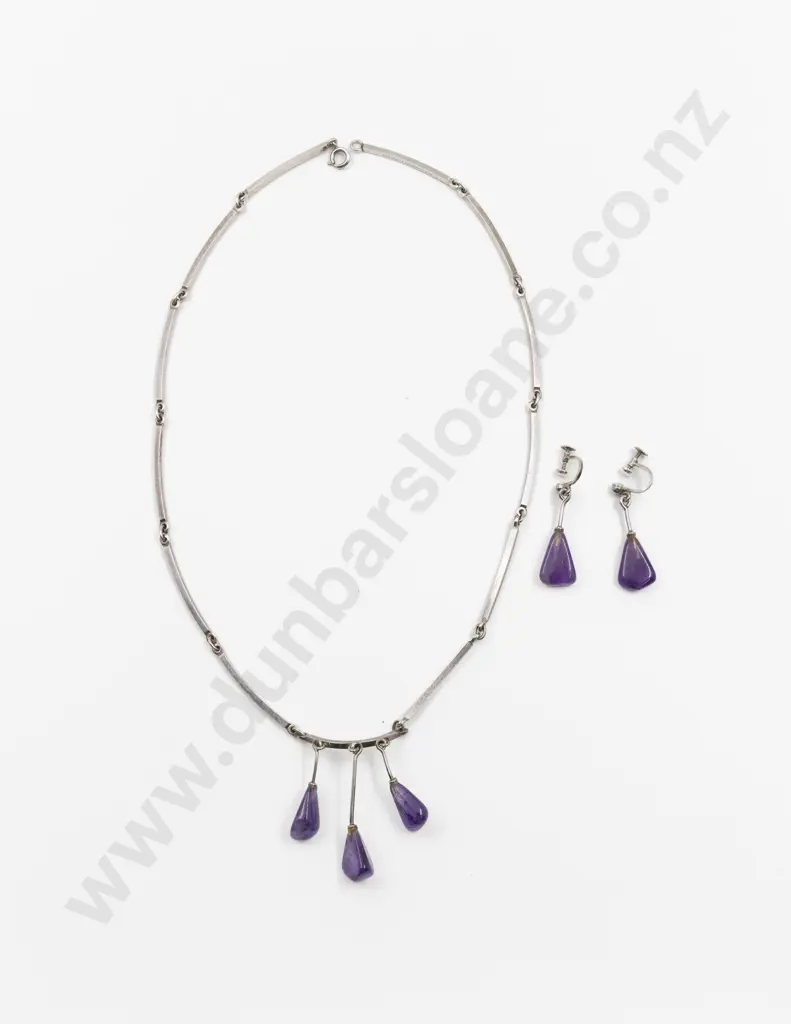 Mid C20th N E From Denmark .925 Silver Necklace Image 1++