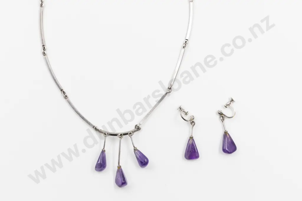 Mid C20th N E From Denmark .925 Silver Necklace Image 1++