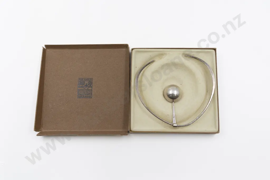 Original Boxed Erling Christoffersen at Plus Fredristad Norway Silver Agate Pendant/Necklace Image 1++