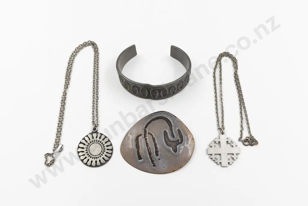 Mid C20th R Tennesmed Sweden Pewter Pendant together with Danish Pewter pendant Image 1++