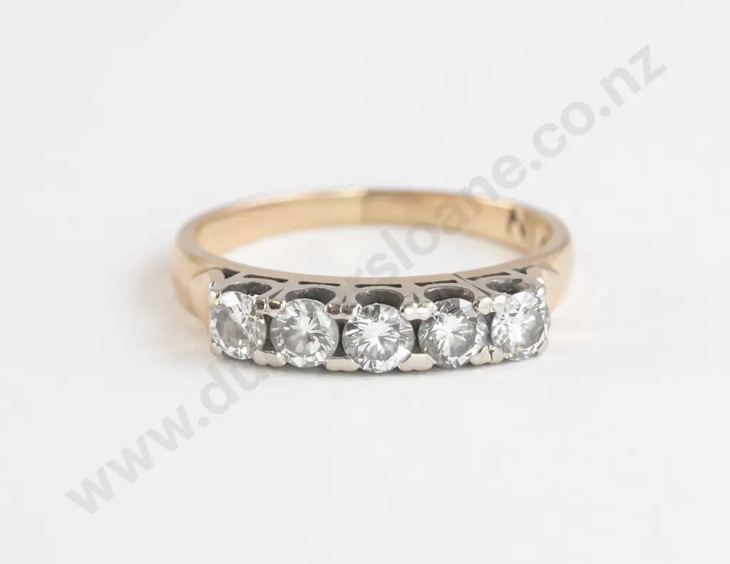14ct Ten Stone Diamond Eternity Band Ring Image 1++