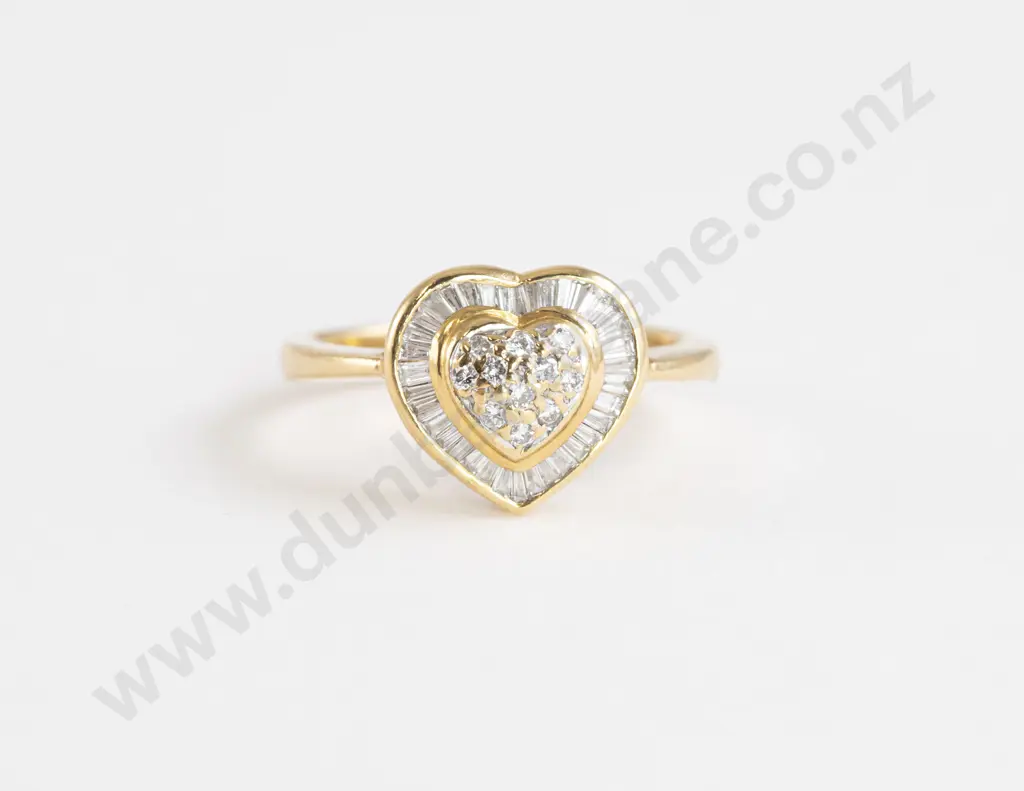 18ct Diamond Heart Dress Ring Image 1++
