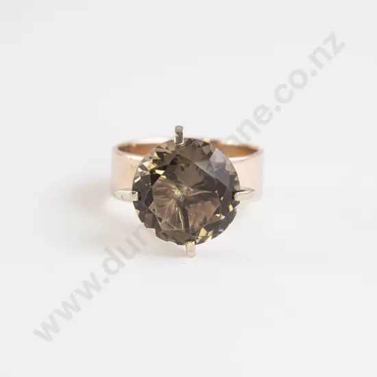 9ct Single Smokey Quartz Dress Ring