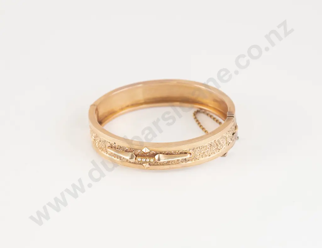 9ct Rose Gold Hinged Snap Bangle Image 1++