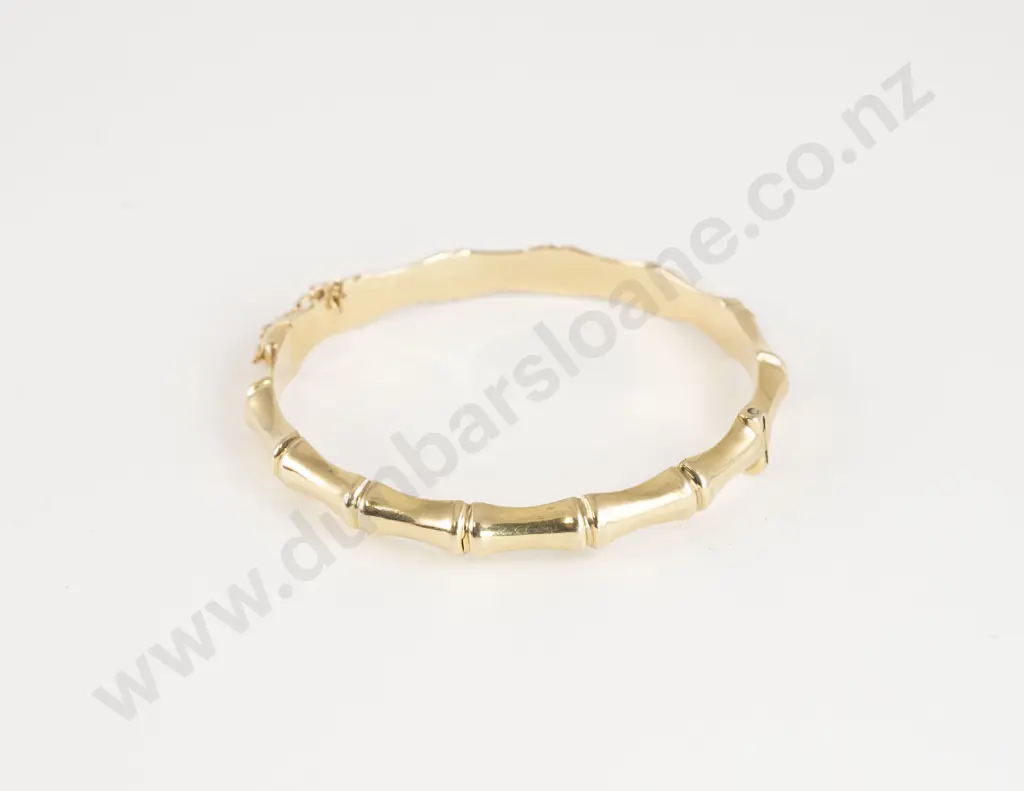 9ct Bamboo Hinged Snap Bangle Image 1++