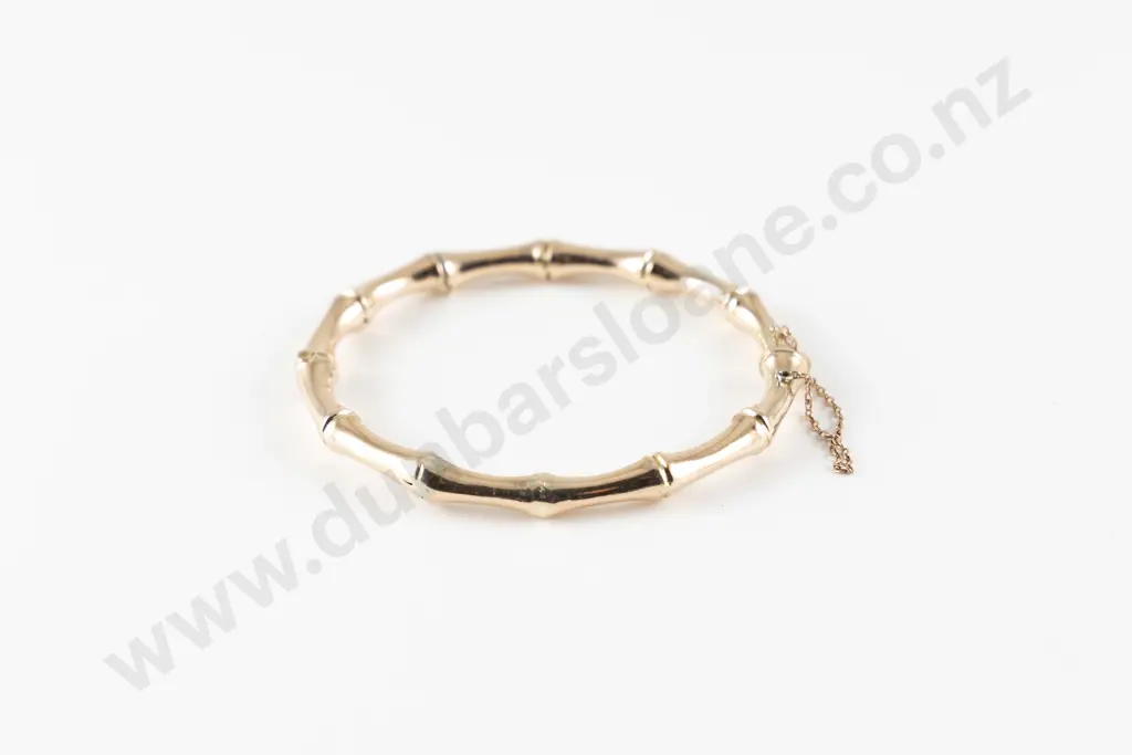 9ct Bamboo Hinged Snap Bangle Image 1++