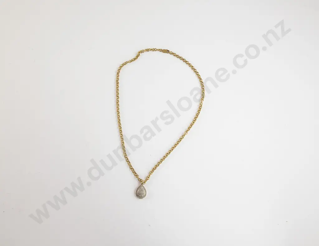 9ct Diamond Pear Drop Pendant Image 1++