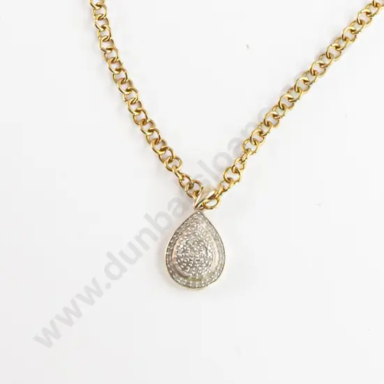 9ct Diamond Pear Drop Pendant