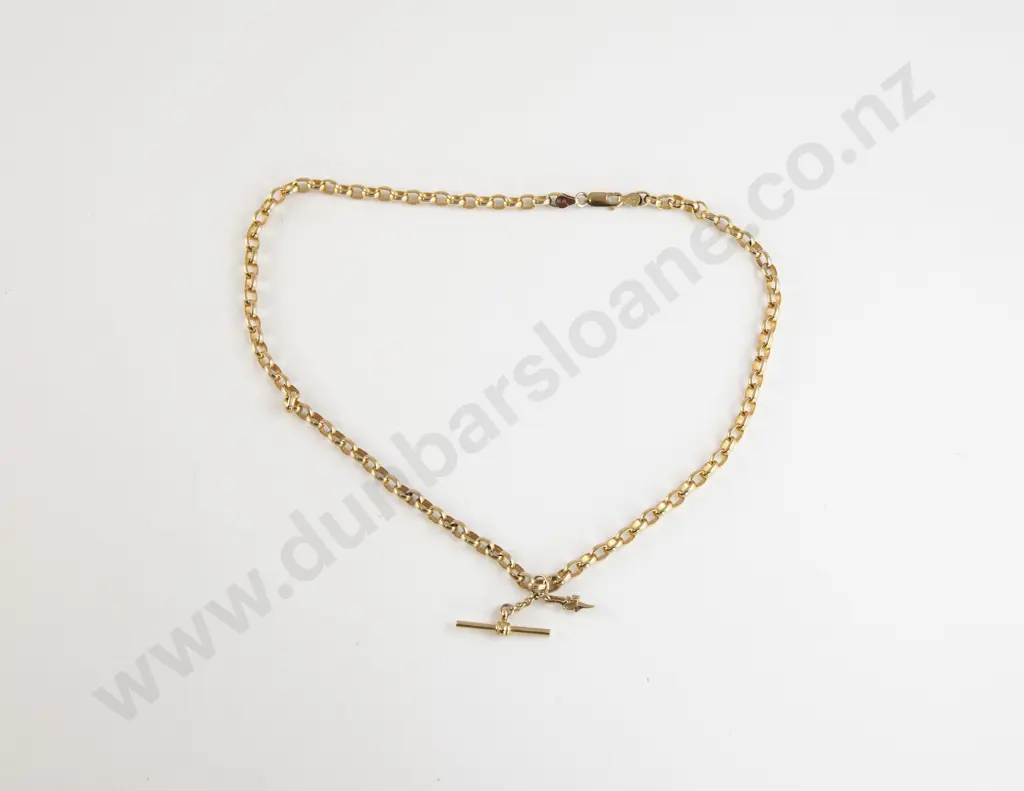9ct Trace Link Neck Chain with Small Emerald Pendant Attached Image 1++