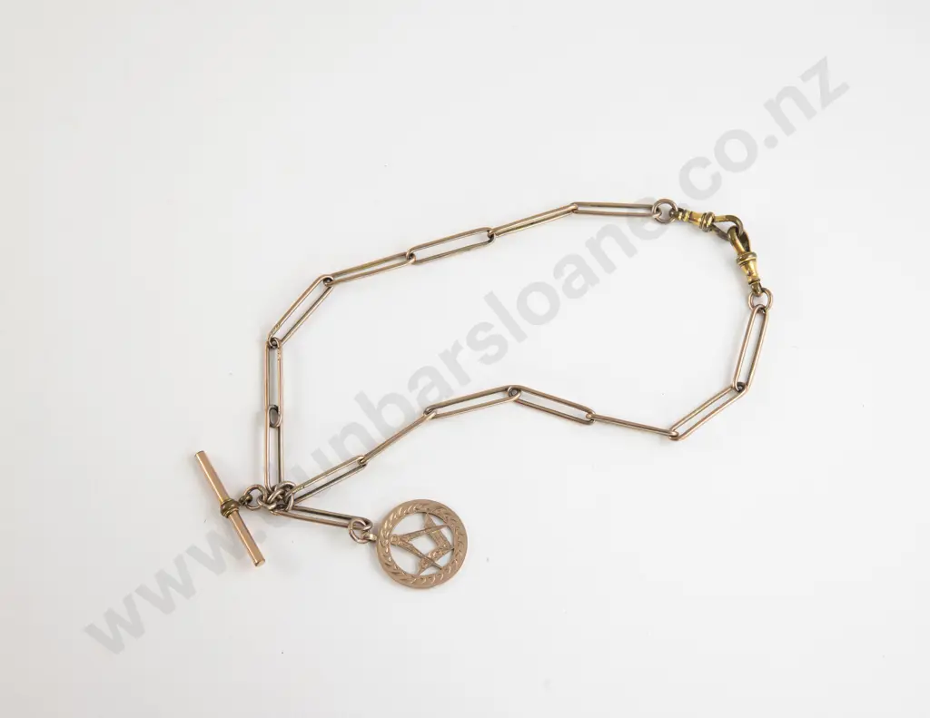 9ct Double Rail Link Albert Chain Image 1++