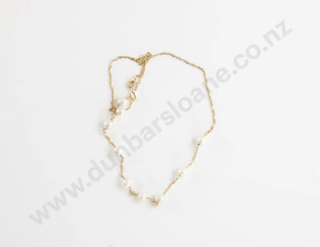 14ct Nine Cultured Pearl Necklet Image 1++