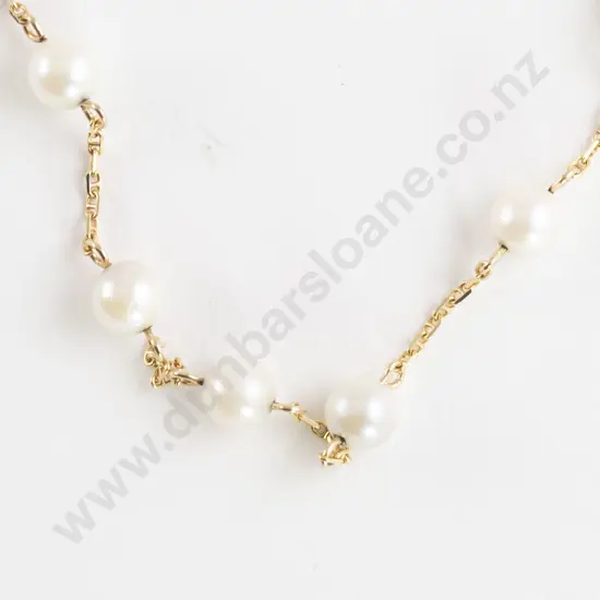 14ct Nine Cultured Pearl Necklet
