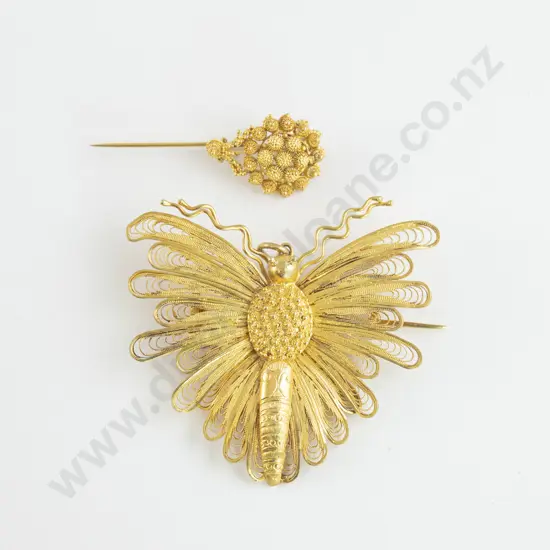 14ct Butterfly Pendant/Brooch