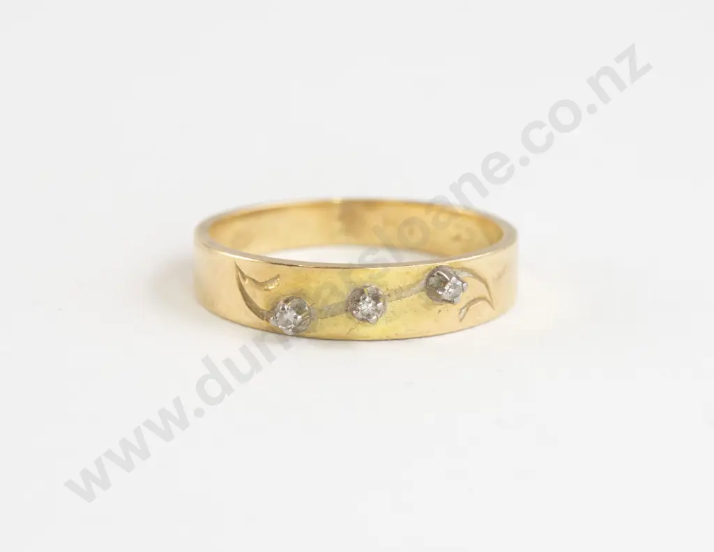 18ct Three Stone Single Cut Diamond Eternity Band Image 1++