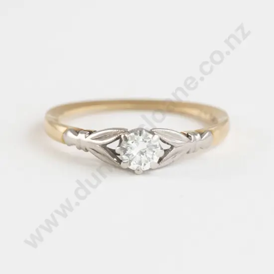 18ct and Platinum Solitaire Diamond Ring