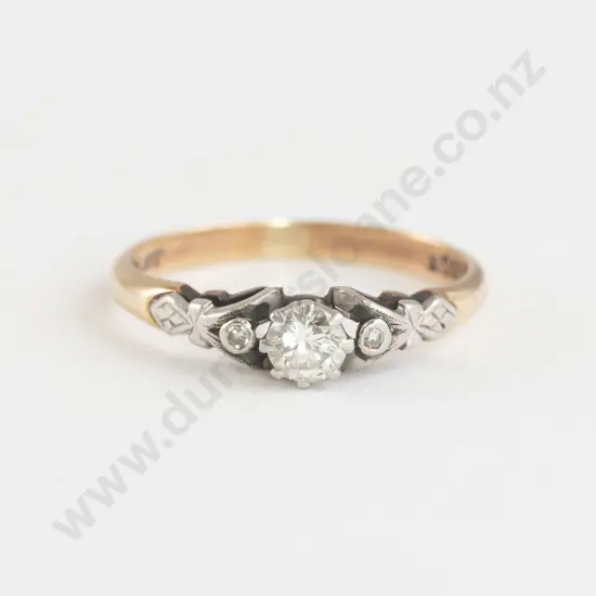 18ct & Platinum Solitaire Diamond Ring