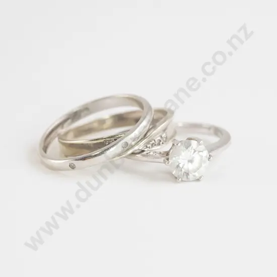 Three 9ct White Gold Rings