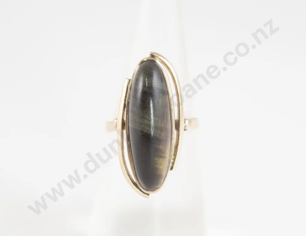 9ct Single Tiger Eye Ring Image 1++