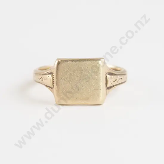 9ct Plain Gents Signet Ring