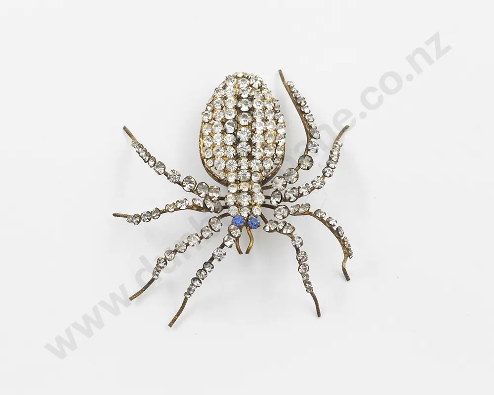 Large Vintage Diamonte Spider Brooch Image 1++