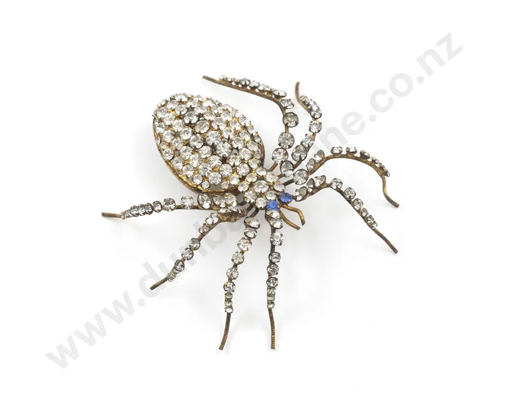 Large Vintage Diamonte Spider Brooch Image 1++