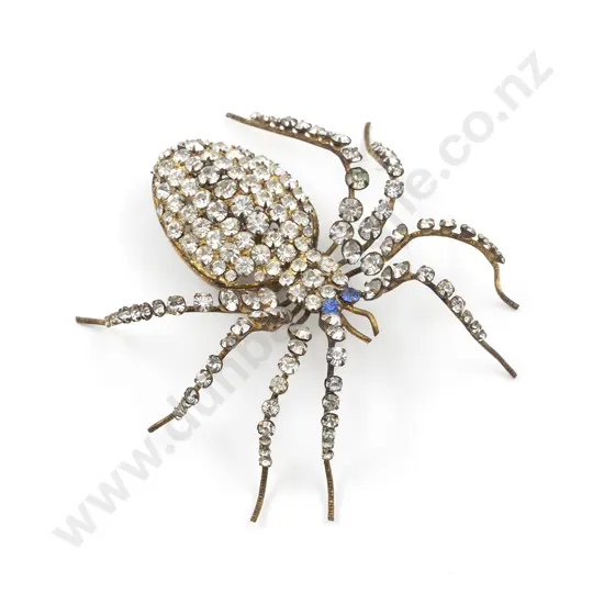 Large Vintage Diamonte Spider Brooch