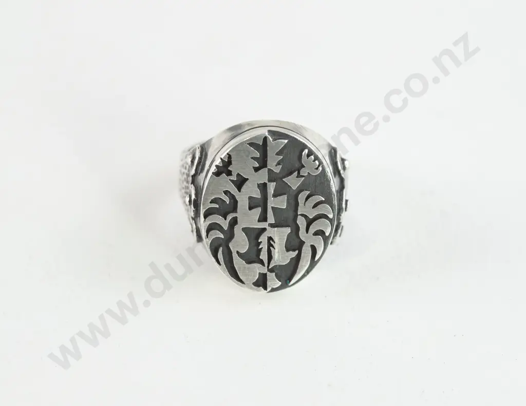 Handcrafted S/S Gent Signet Ring Image 1++