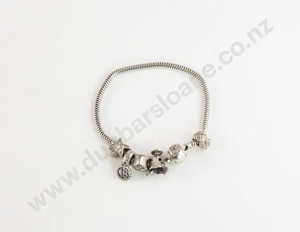 .925 Silver Charm Bracelet Image 1++