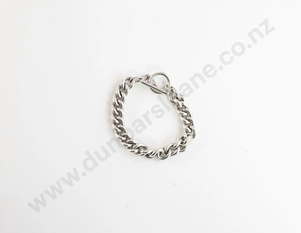 Heavy .925 Silver Curb Link Bracelet Image 1++