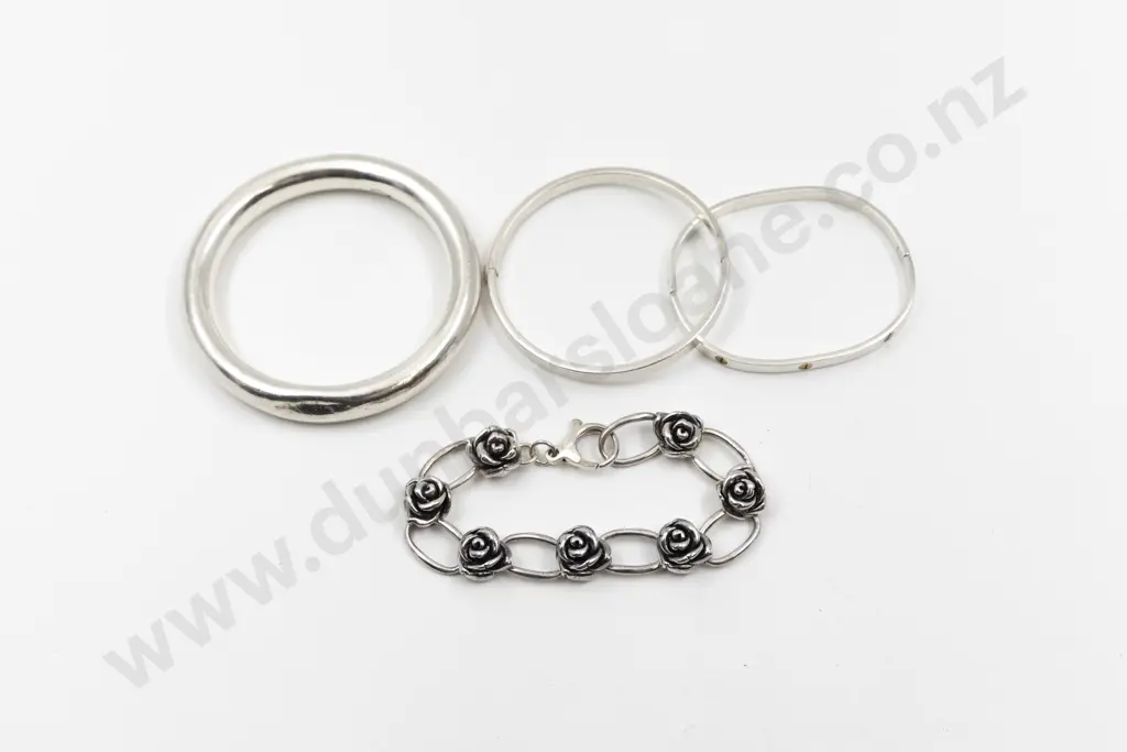 Four Various S/S Bangles Image 1++