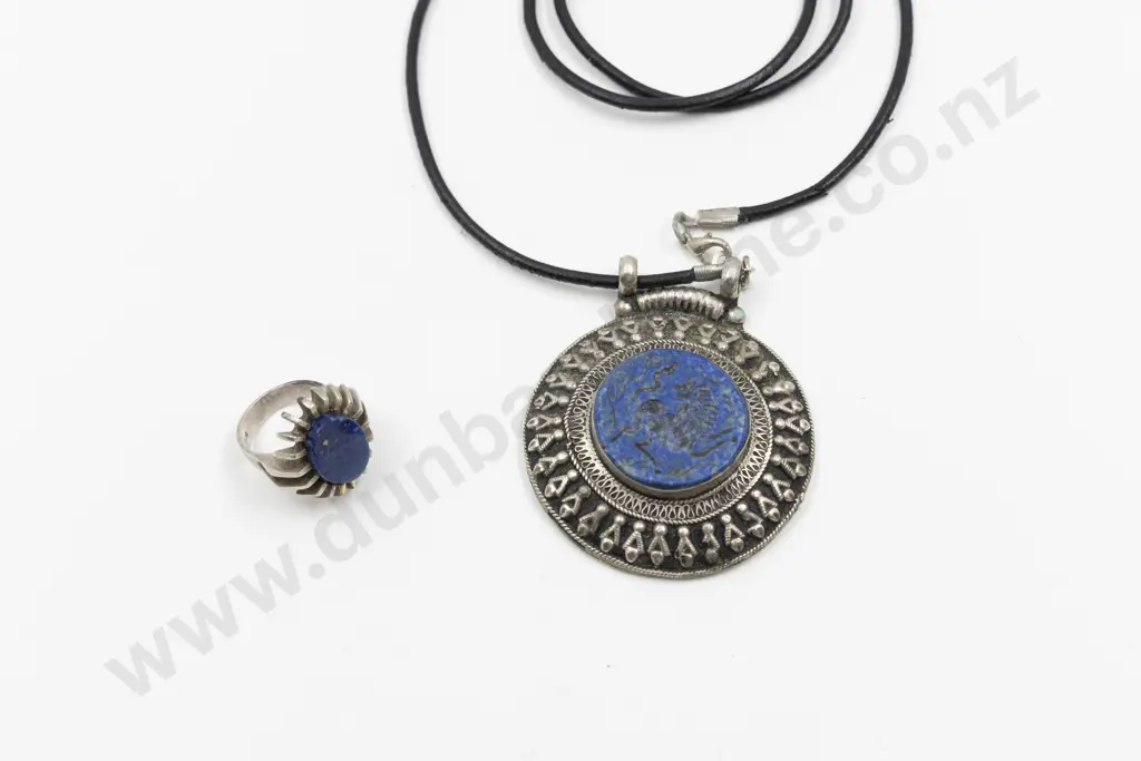 Vintage Afghanistan/Pakistan Tribal .925 Silver and Lapis Lazuli Pendant Image 1++