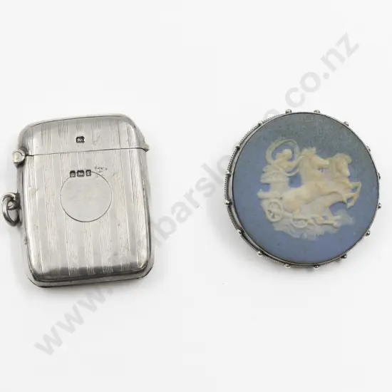 S/S Vesta Box and Wedgwood Jasper Wear Brooch