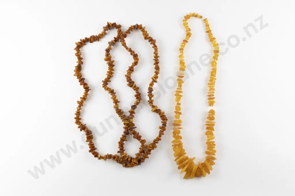 Two Amber Nugget Necklaces Image 1++