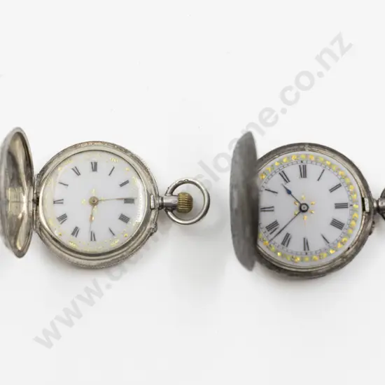Two .935 .935 Hunter Cased Small Pocket Watches
