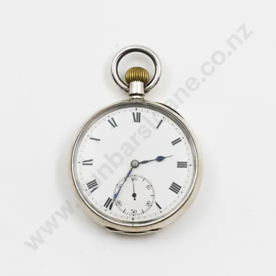 .925 Silver Open Face Lever Wind Pocket Watch